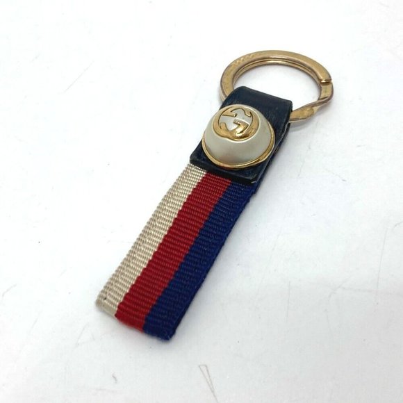 GUCCI GG pearl line Key Holder key Key ring Nylon / Leather Multicolor - Picture 1 of 13